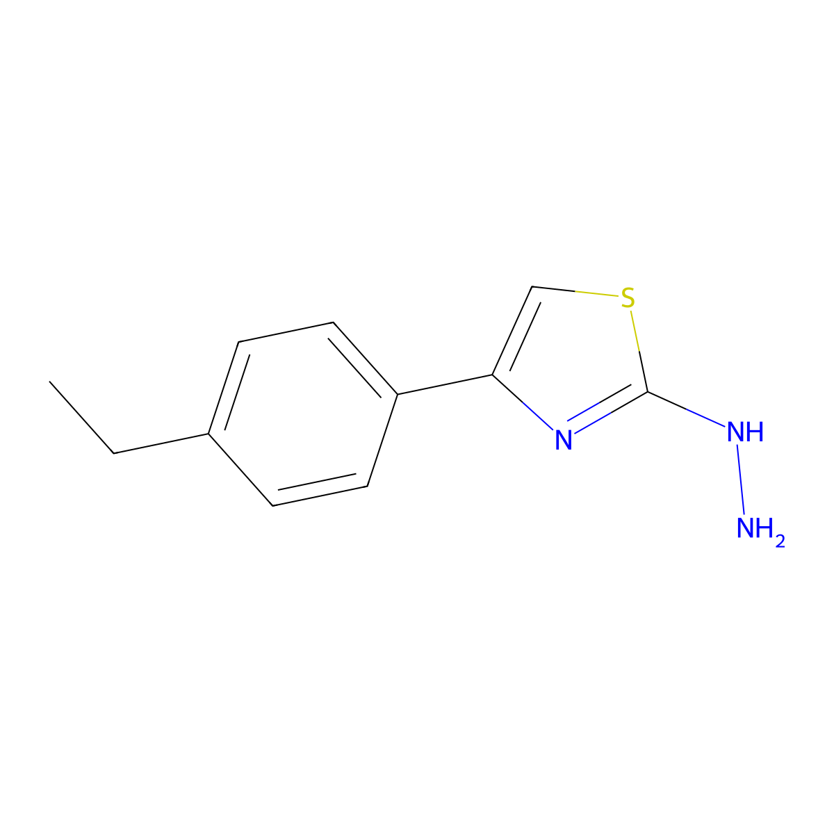 4-(4-Ethylphenyl)-2-hydrazinylthiazole molecular structure, CAS 61323-65-7