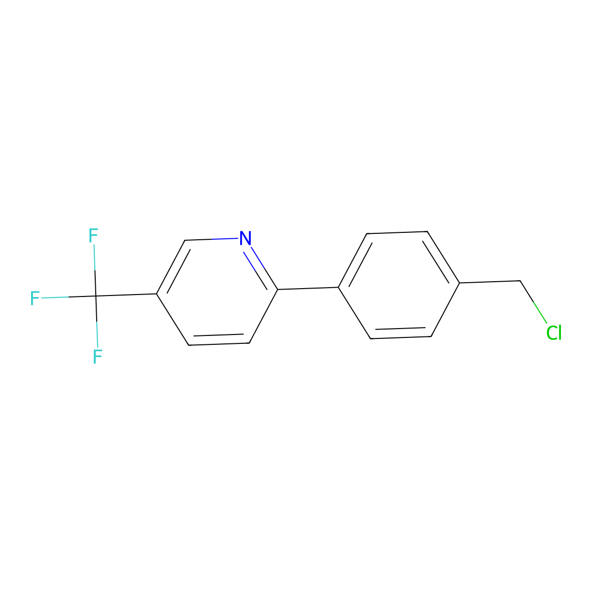 2-[4-(Chloromethyl)phenyl]-5-(trifluoromethyl)pyridine molecular structure, CAS 613239-76-2