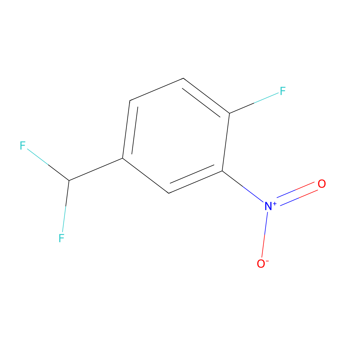 4-(Difluoromethyl)-1-fluoro-2-nitrobenzene molecular structure, CAS 61324-89-8