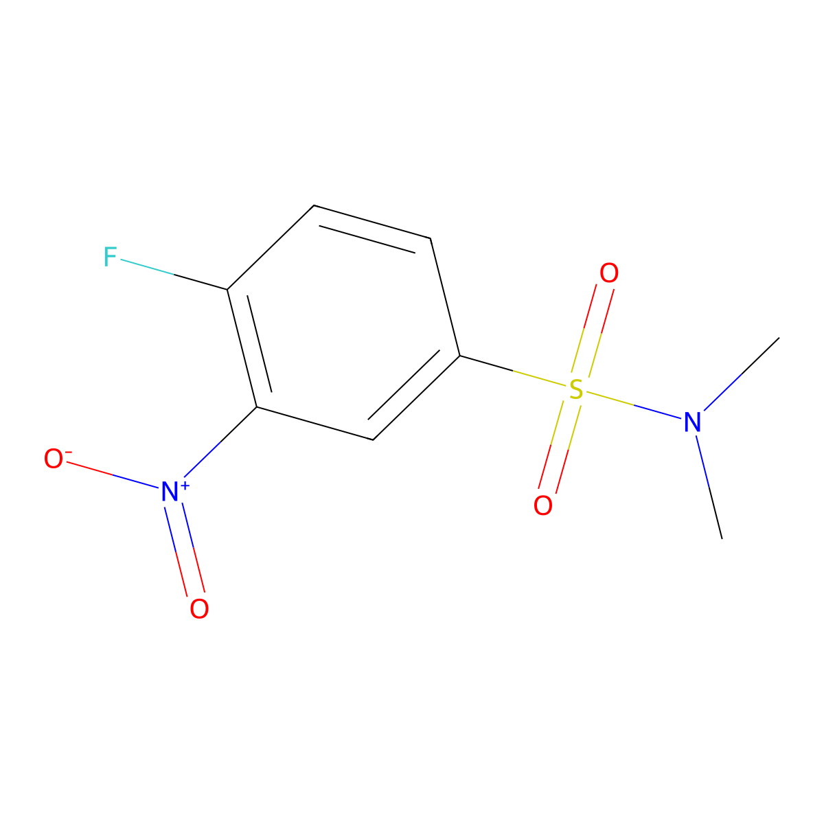 4-fluoro-N,N-dimethyl-3-nitrobenzene-1-sulfonamide molecular structure, CAS 61324-91-2
