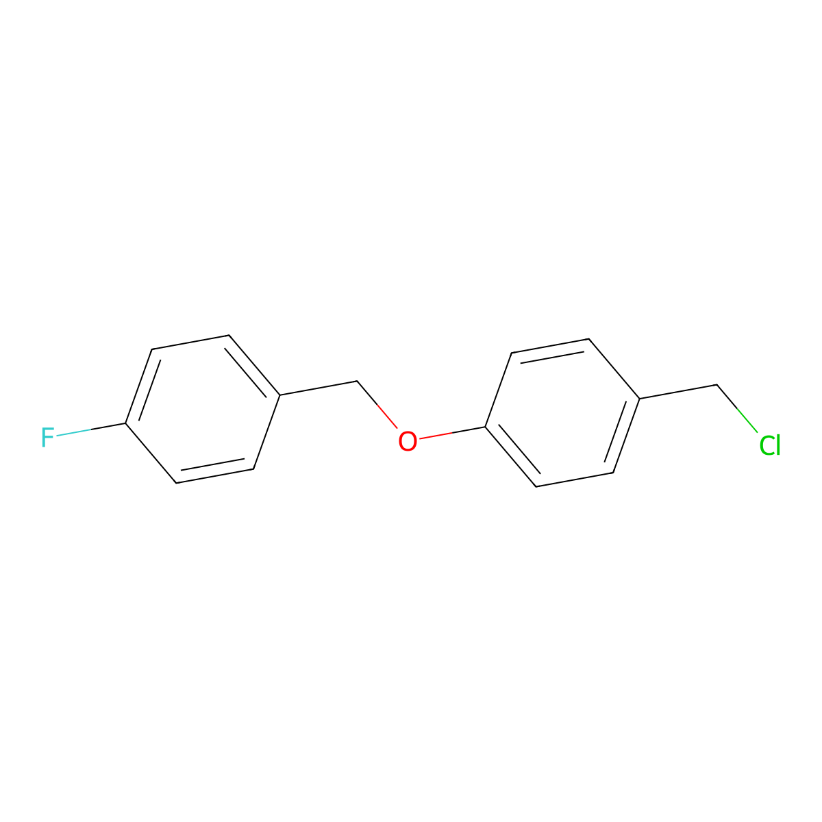 1-((4-(Chloromethyl)phenoxy)methyl)-4-fluorobenzene molecular structure, CAS 613240-41-8