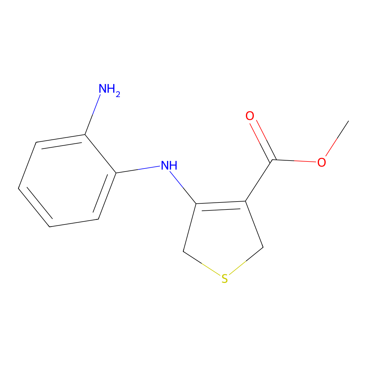 Methyl 4-(2-aminoanilino)-2,5-dihydrothiophene-3-carboxylate molecular structure, CAS 61325-23-3