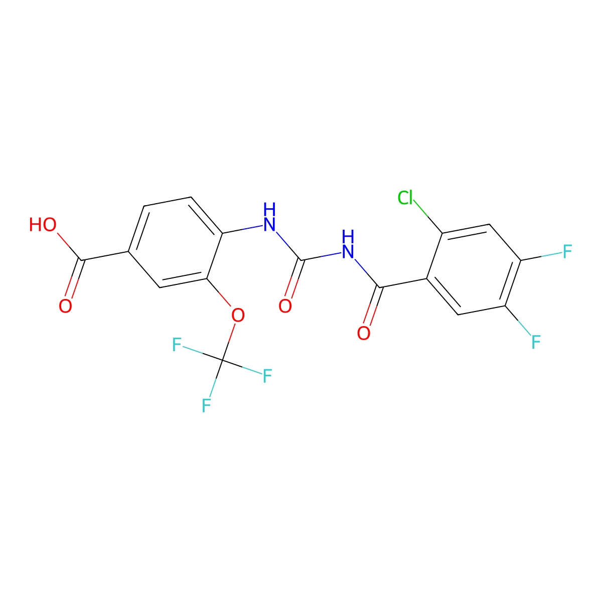 4-[3-(2-Chloro-4,5-Difluoro-Benzoyl)ureido]-3-Trifluoromethoxybenzoic Acid molecular structure, CAS 613260-13-2