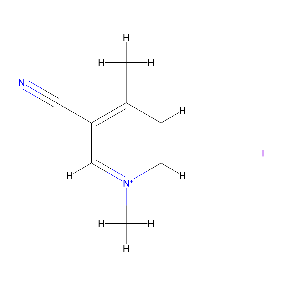 3-Cyano-1,4-dimethylpyridin-1-ium iodide molecular structure, CAS 61327-46-6
