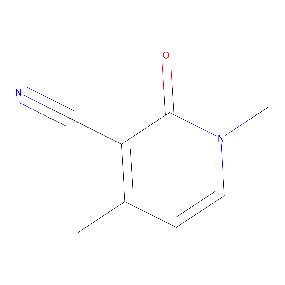 1,4-Dimethyl-2-oxo-1,2-dihydropyridine-3-carbonitrile molecular structure, CAS 61327-47-7