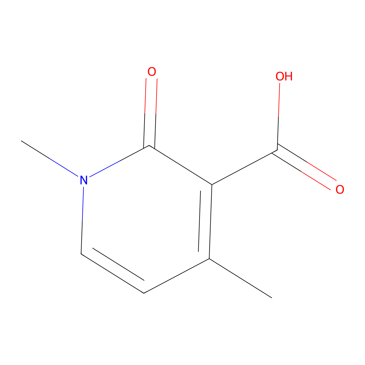 1,4-Dimethyl-2-oxo-1,2-dihydropyridine-3-carboxylic acid molecular structure, CAS 61327-48-8