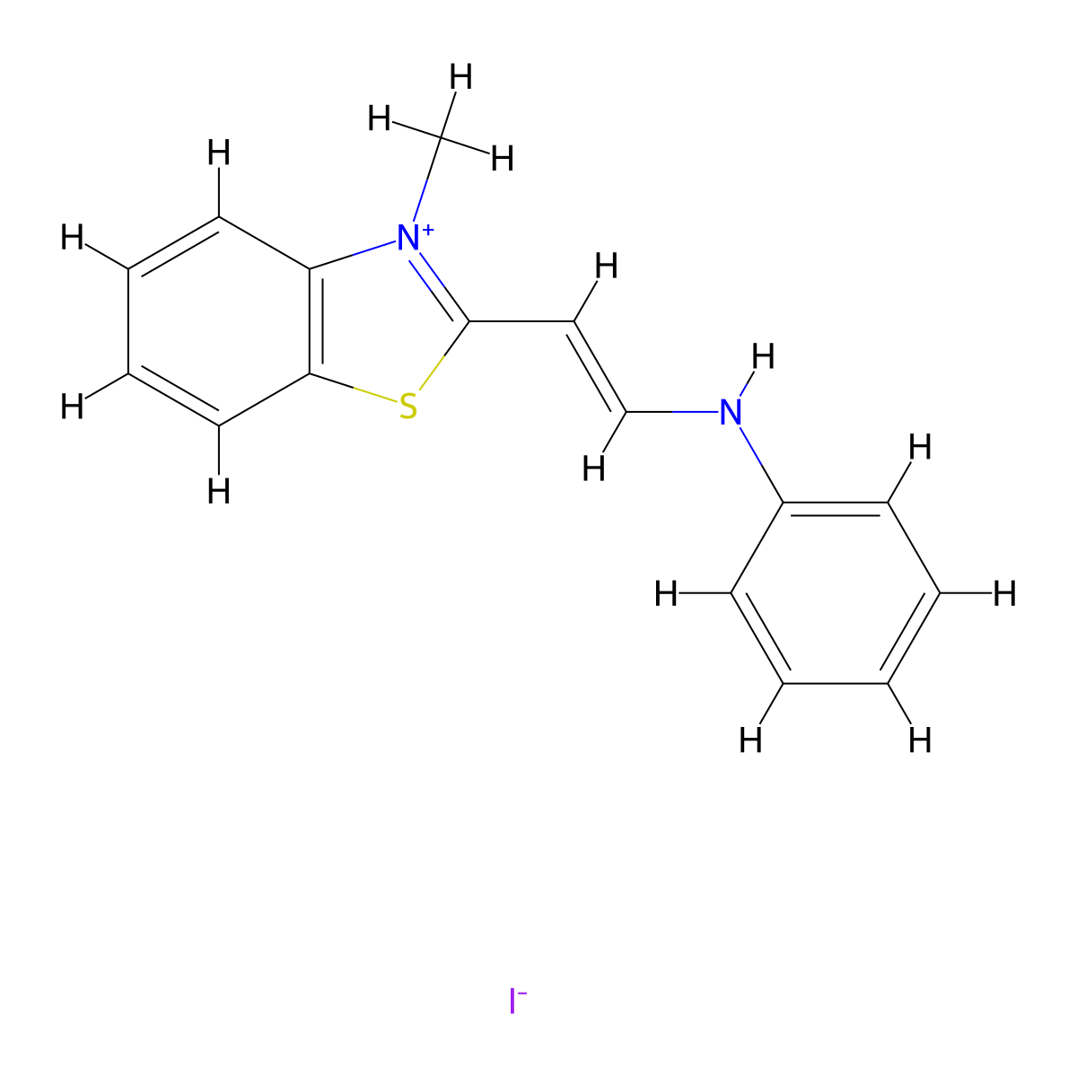 2-(2-Anilinovinyl)-3-methylbenzothiazolium iodide molecular structure, CAS 61327-99-9