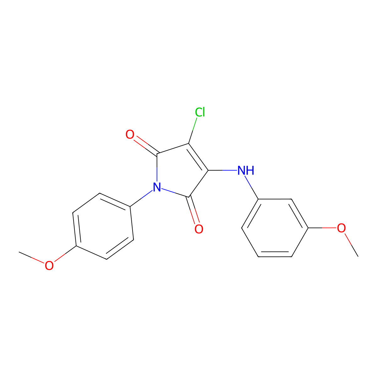 3-chloro-4-(3-methoxyanilino)-1-(4-methoxyphenyl)-1H-pyrrole-2,5-dione molecular structure, CAS 6133-87-5
