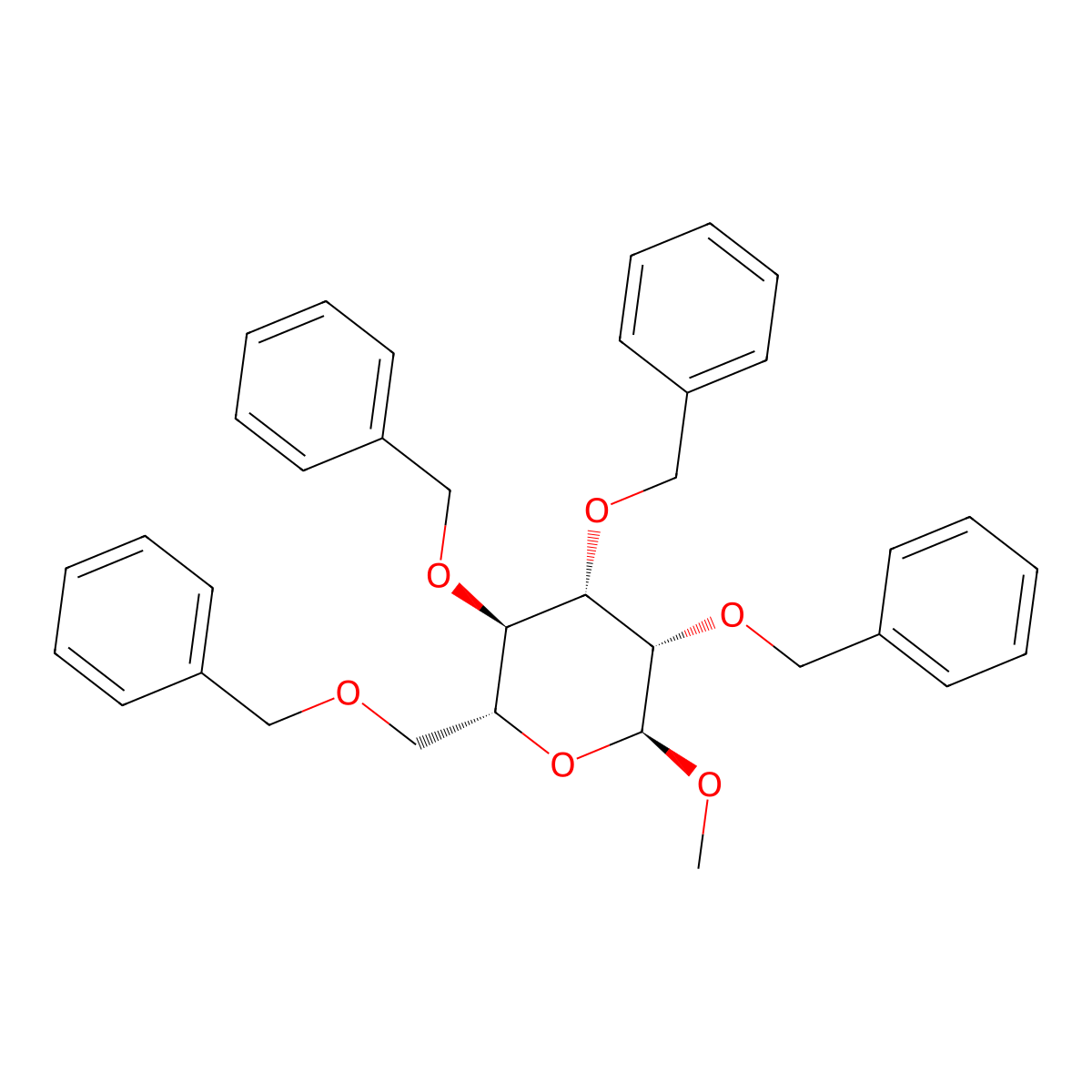 Methyl 2,3,4,6-Tetra-O-benzyl-a-D-mannopyranoside molecular structure, CAS 61330-62-9