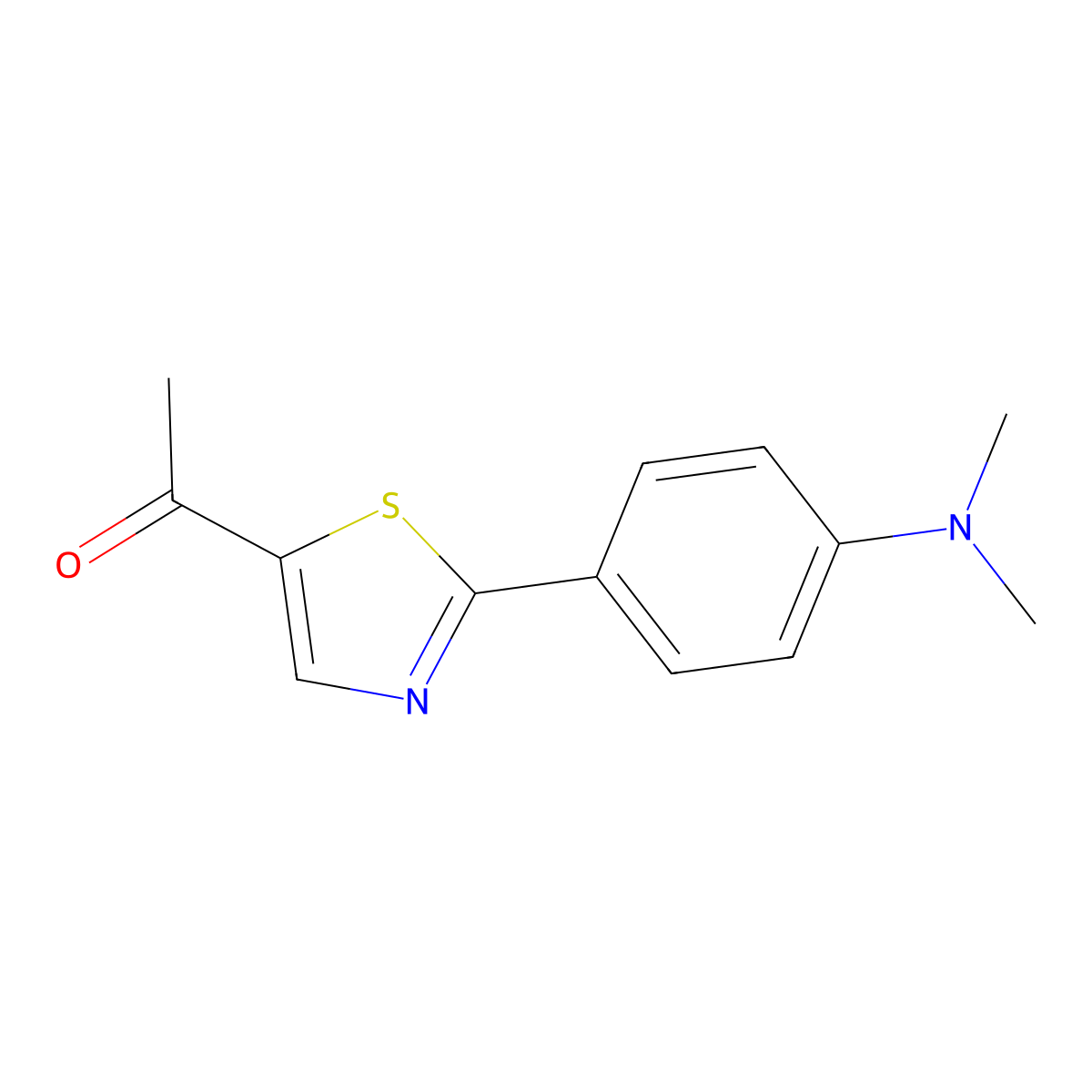 1-{2-[4-(Dimethylamino)phenyl]-1,3-thiazol-5-yl}ethan-1-one molecular structure, CAS 61335-98-6