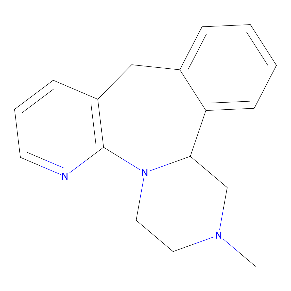 Esmirtazapine molecular structure, CAS 61337-87-9