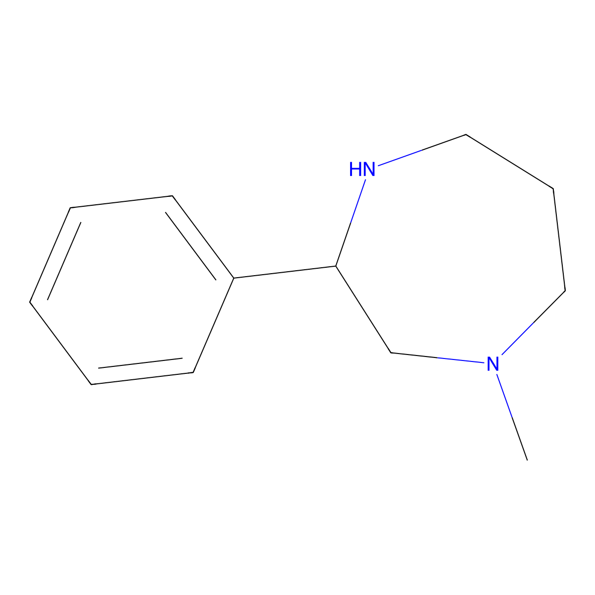 1-Methyl-3-phenyl-1,4-diazepane molecular structure, CAS 61337-93-7
