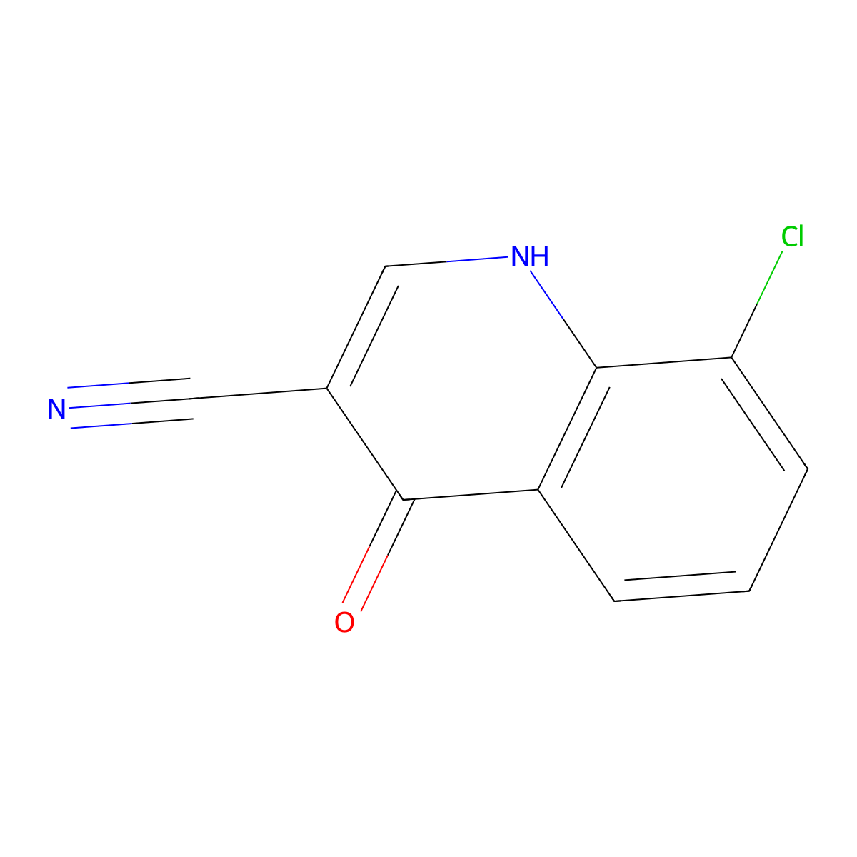 8-Chloro-4-oxo-1,4-dihydroquinoline-3-carbonitrile molecular structure, CAS 61338-25-8