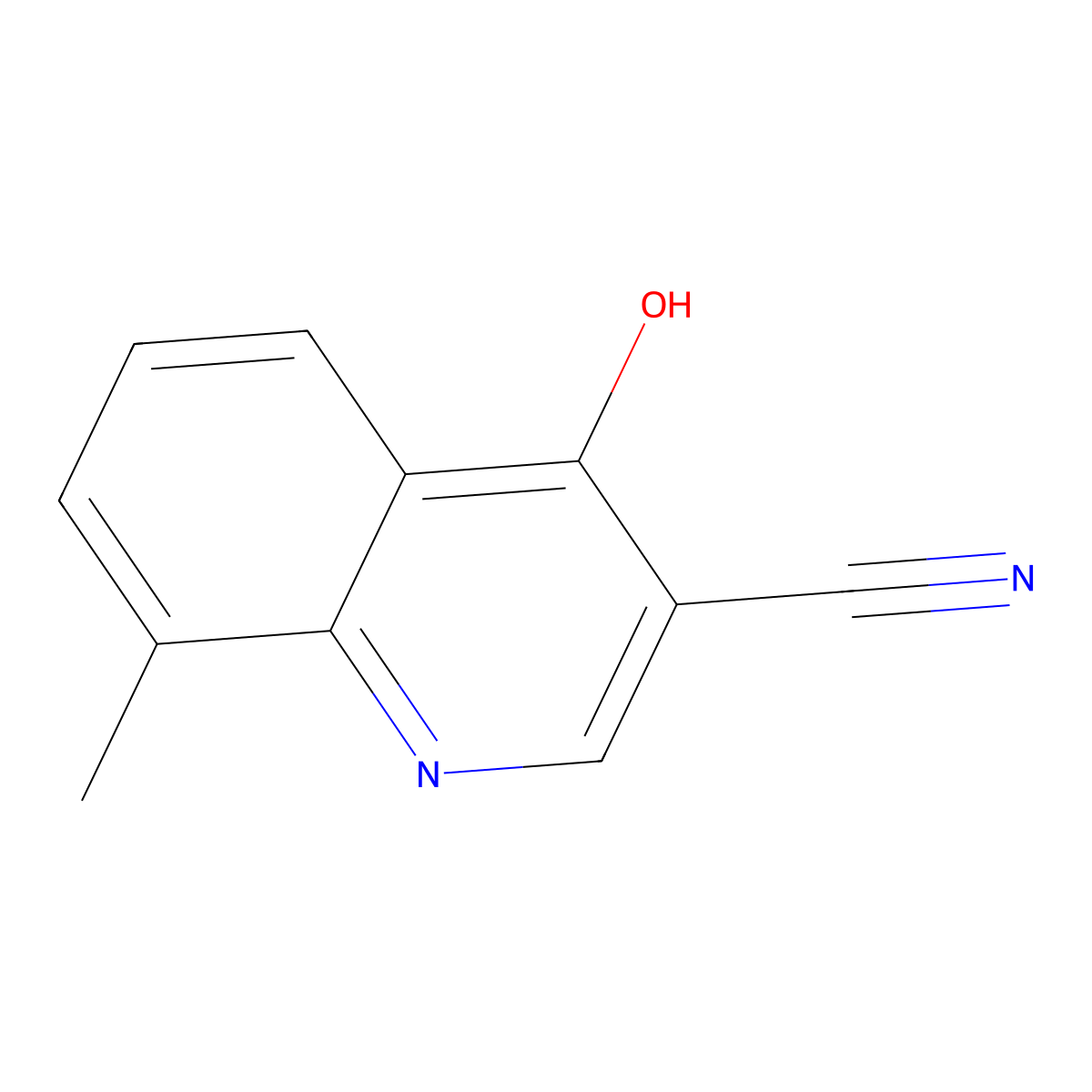 3-Quinolinecarbonitrile, 4-hydroxy-8-methyl- molecular structure, CAS 61338-31-6