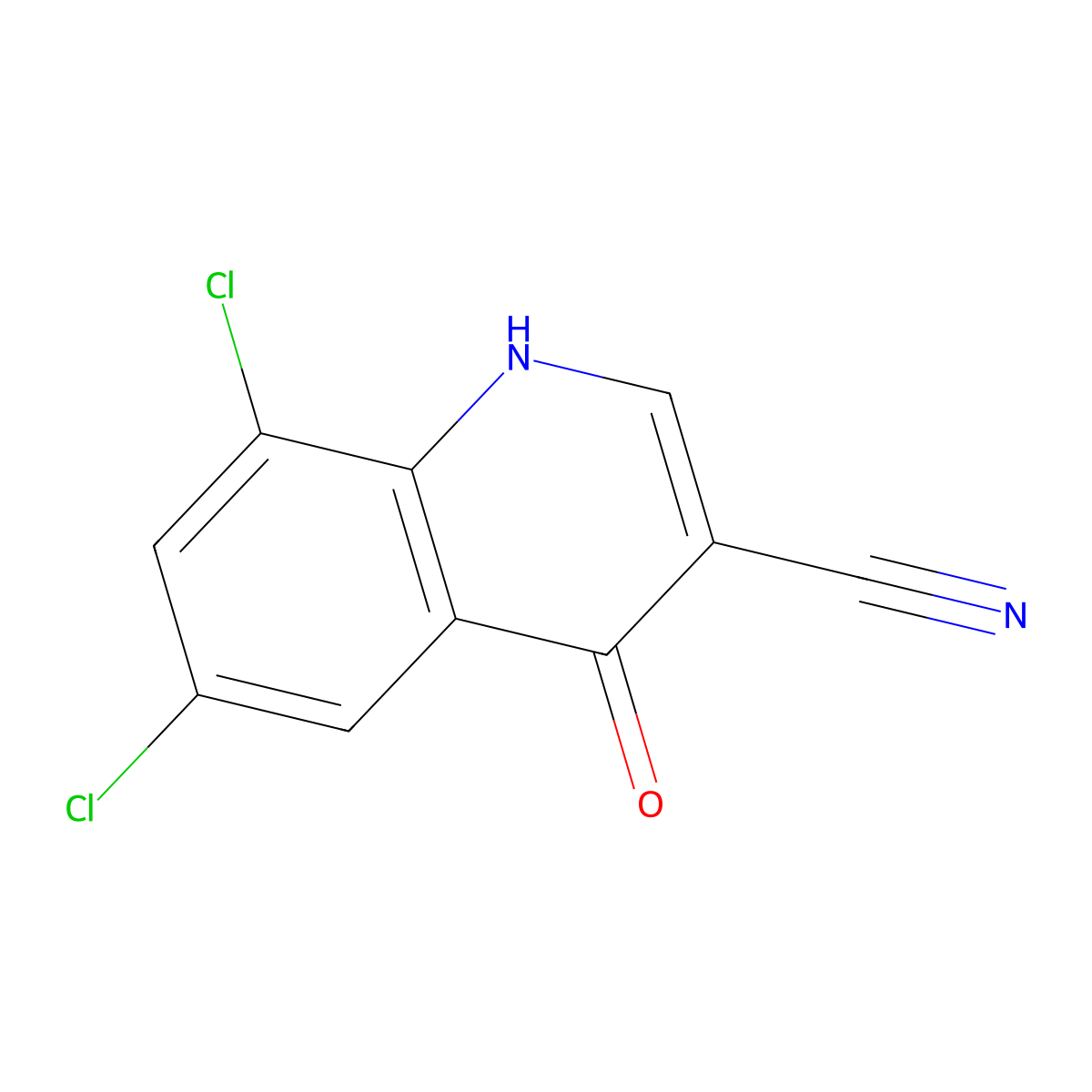6,8-Dichloro-4-hydroxyquinoline-3-carbonitrile molecular structure, CAS 61338-34-9