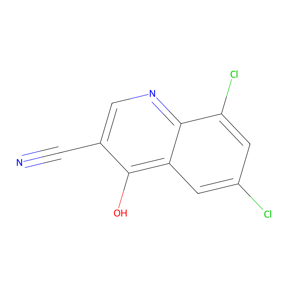6,8-Dichloro-4-hydroxyquinoline-3-carbonitrile molecular structure, CAS 61338-34-9