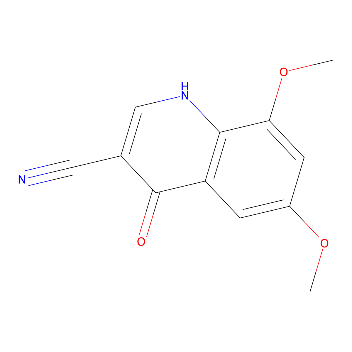 4-Hydroxy-6,8-dimethoxyquinoline-3-carbonitrile molecular structure, CAS 61338-39-4