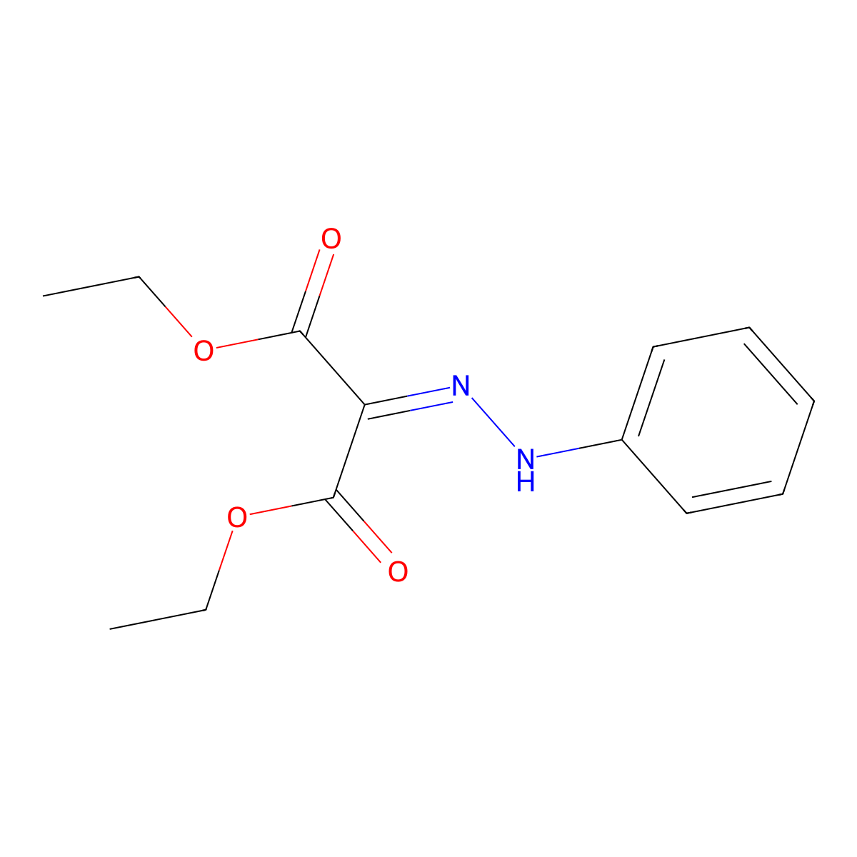 Diethyl 2-(2-phenylhydrazono)malonate molecular structure, CAS 6134-59-4