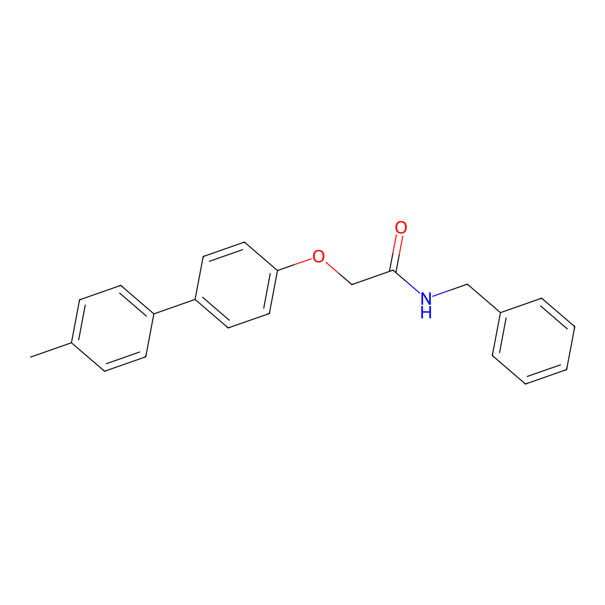 n-Benzyl-2-[(4'-methylbiphenyl-4-yl)oxy]acetamide molecular structure, CAS 6134-68-5