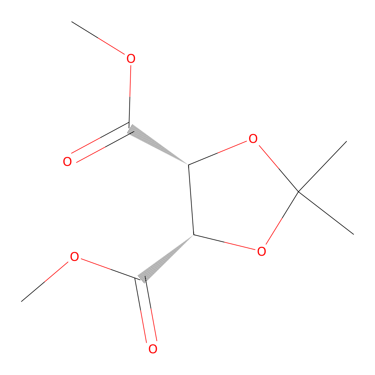 dimethyl (4S,5R)-2,2-dimethyl-1,3-dioxolane-4,5-dicarboxylate molecular structure, CAS 6134-82-3
