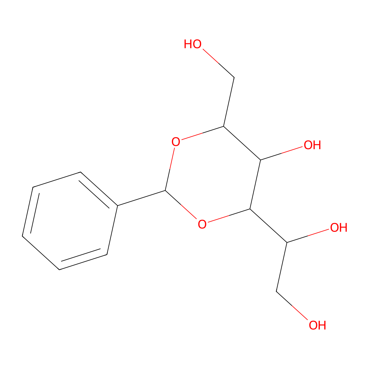 2,4-O-Benzylidenehexitol molecular structure, CAS 61340-09-8