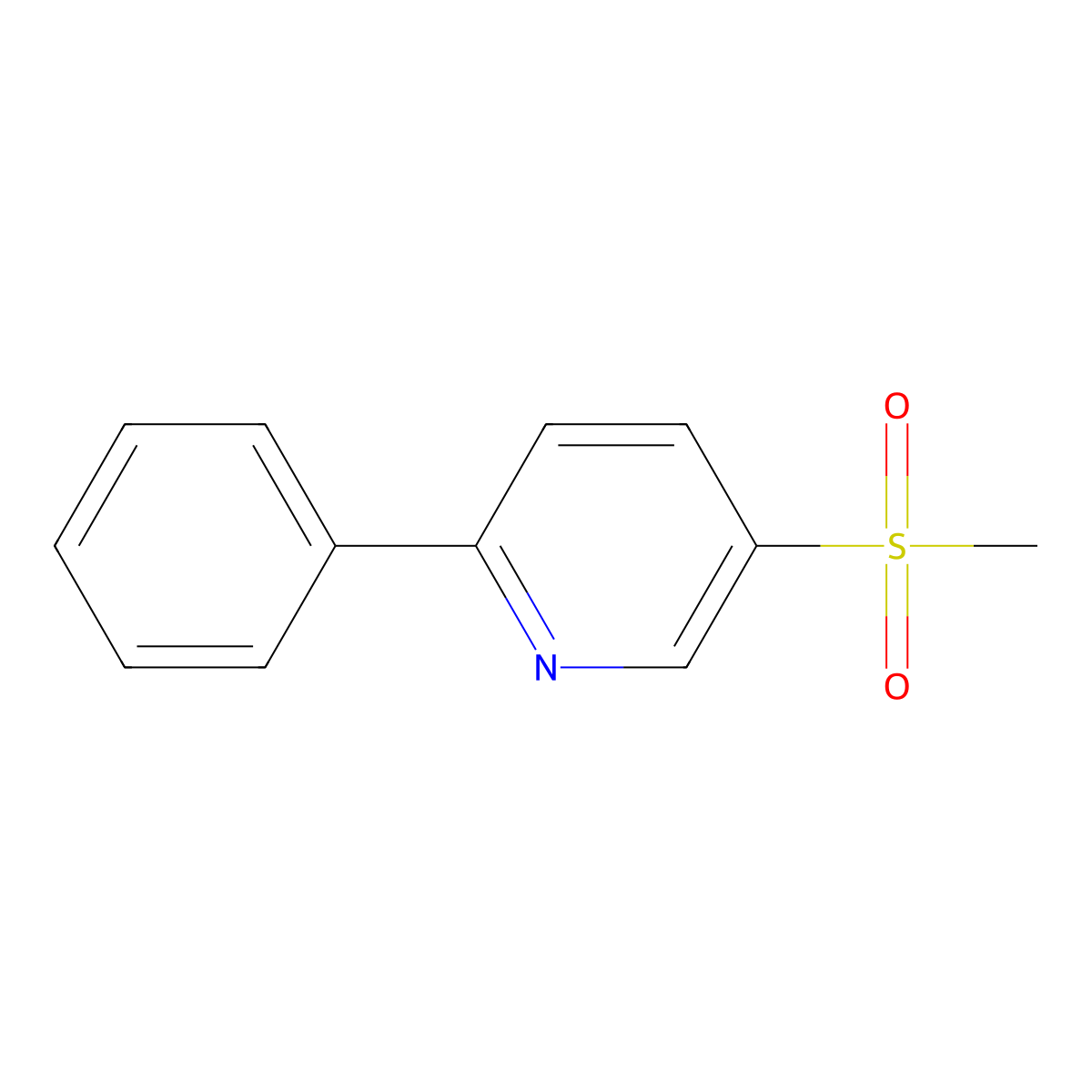 Pyridine, 5-(methylsulfonyl)-2-phenyl- molecular structure, CAS 61340-85-0