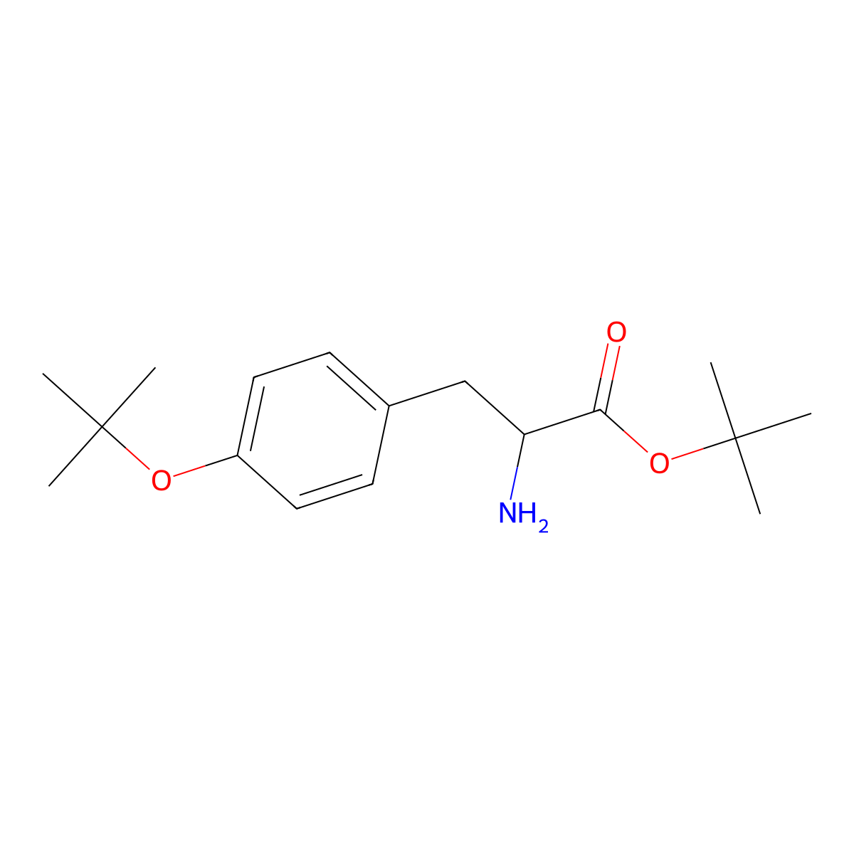 Tert-butyl (2S)-2-amino-3-[4-(tert-butoxy)phenyl]propanoate molecular structure, CAS 61342-80-1