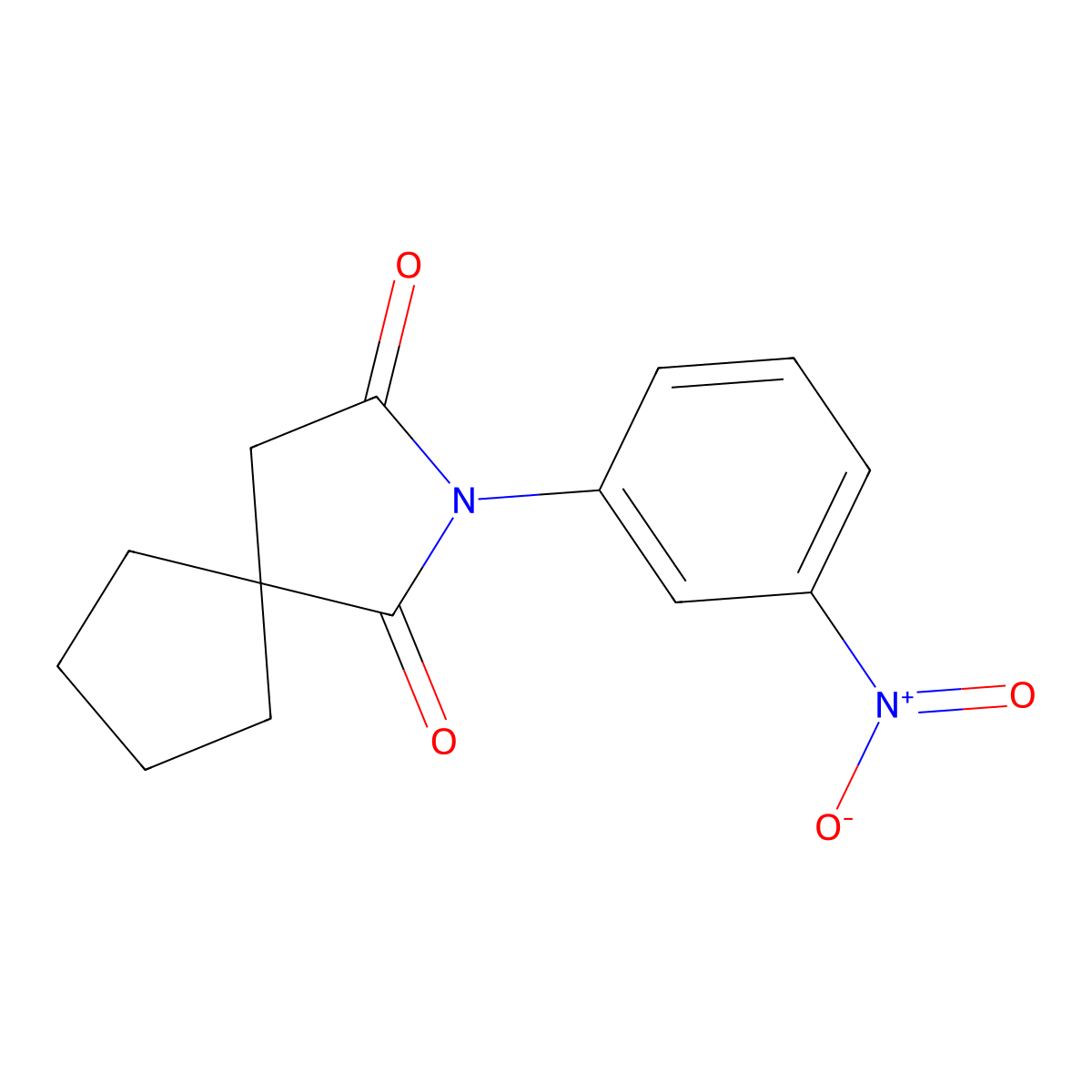 2-(3-Nitrophenyl)-2-azaspiro[4.4]nonane-1,3-dione molecular structure, CAS 61343-11-1