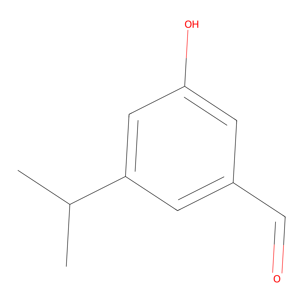 3-Hydroxy-5-(propan-2-yl)benzaldehyde molecular structure, CAS 61345-73-1