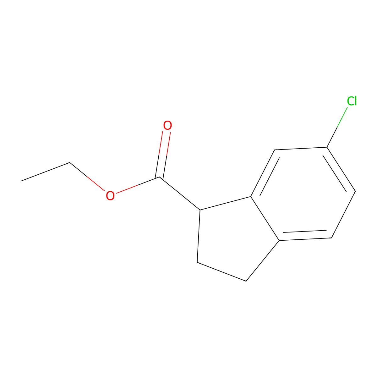 Ethyl 6-chloro-2,3-dihydro-1H-indene-1-carboxylate molecular structure, CAS 61346-39-2