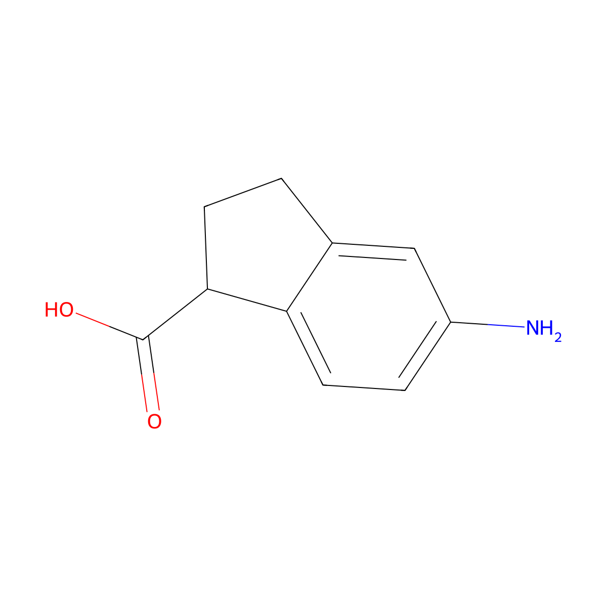 5-Amino-2,3-dihydro-1H-indene-1-carboxylic acid molecular structure, CAS 61346-48-3