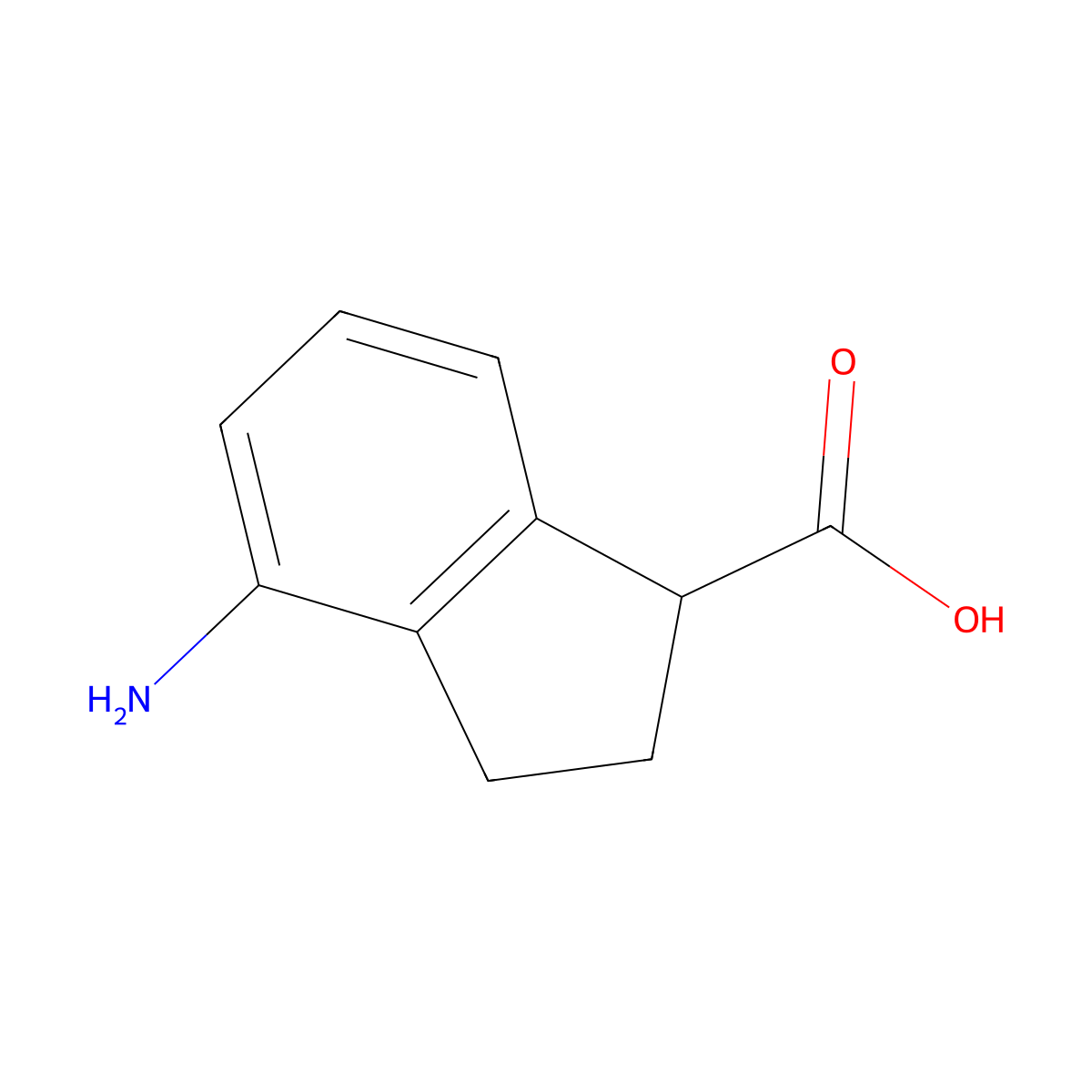 4-Amino-2,3-dihydro-1H-indene-1-carboxylic acid molecular structure, CAS 61346-59-6