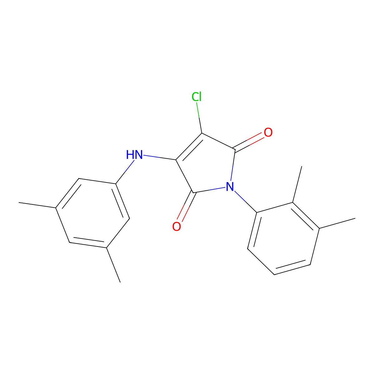 3-Chloro-4-(3,5-dimethylanilino)-1-(2,3-dimethylphenyl)-1H-pyrrole-2,5-dione molecular structure, CAS 6135-03-1