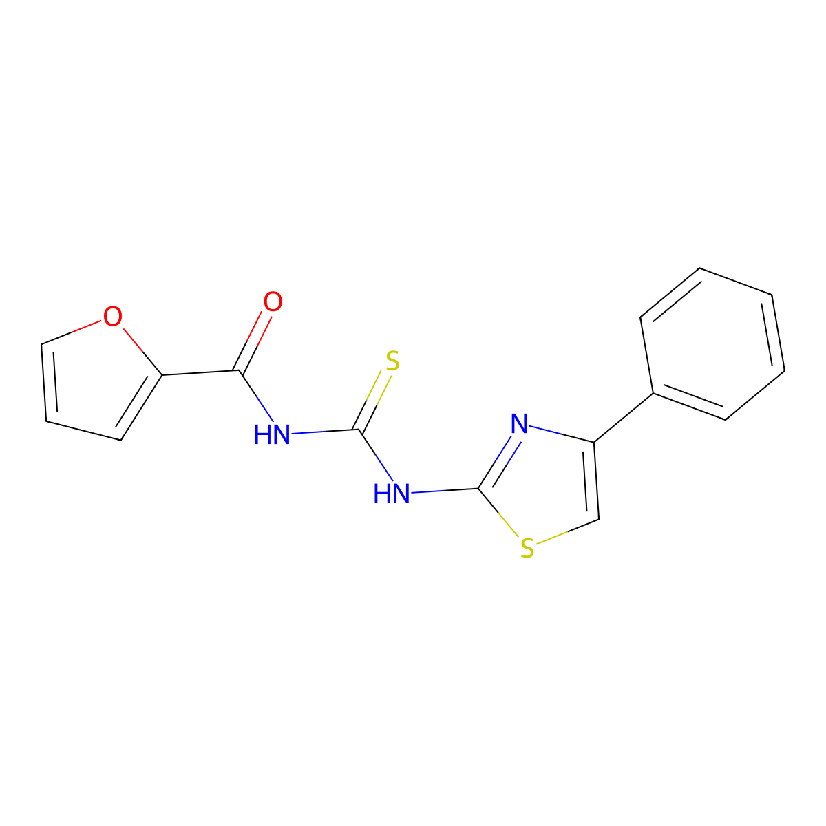 N-[(4-phenyl-1,3-thiazol-2-yl)carbamothioyl]furan-2-carboxamide molecular structure, CAS 6135-38-2