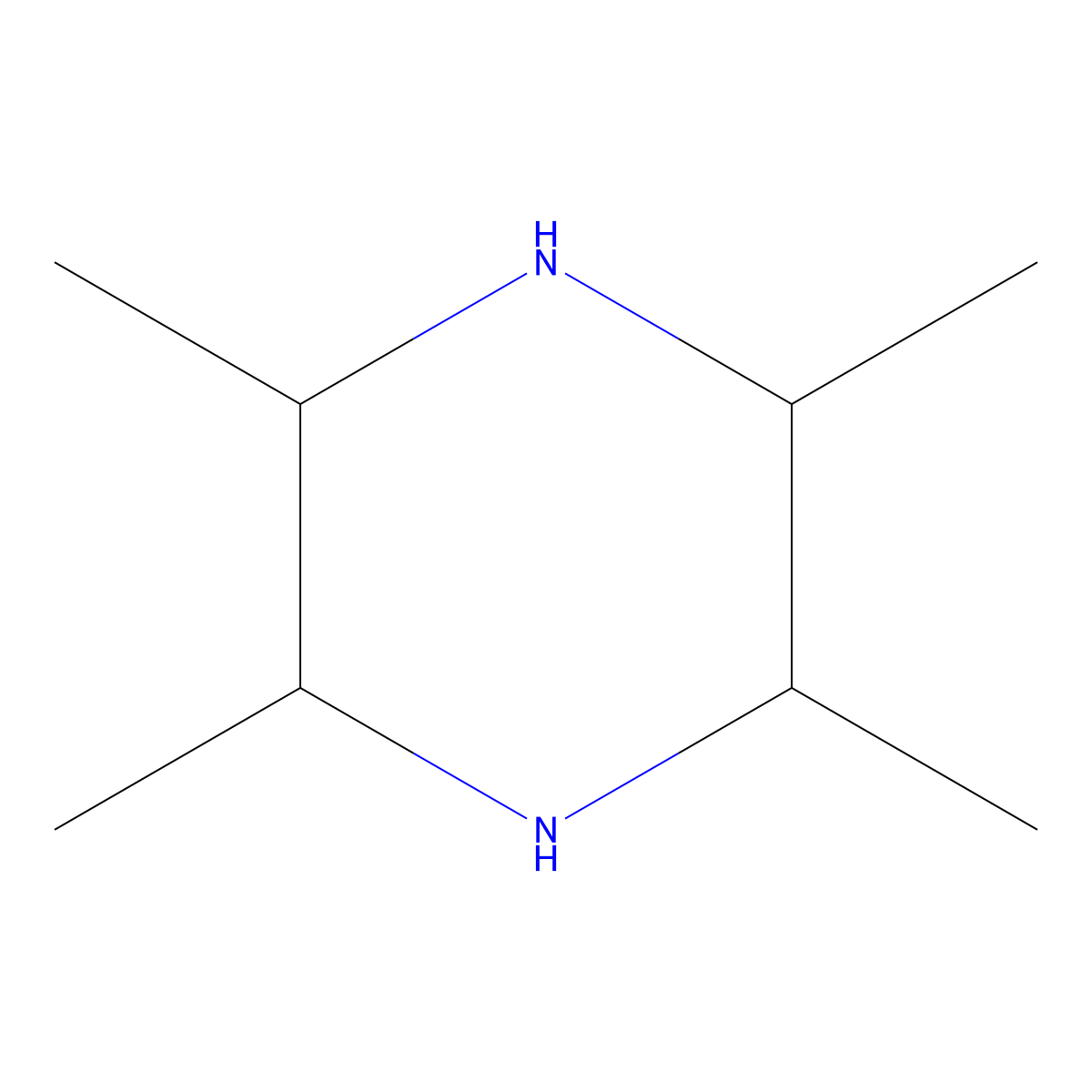 2,3,5,6-Tetramethylpiperazine molecular structure, CAS 6135-46-2