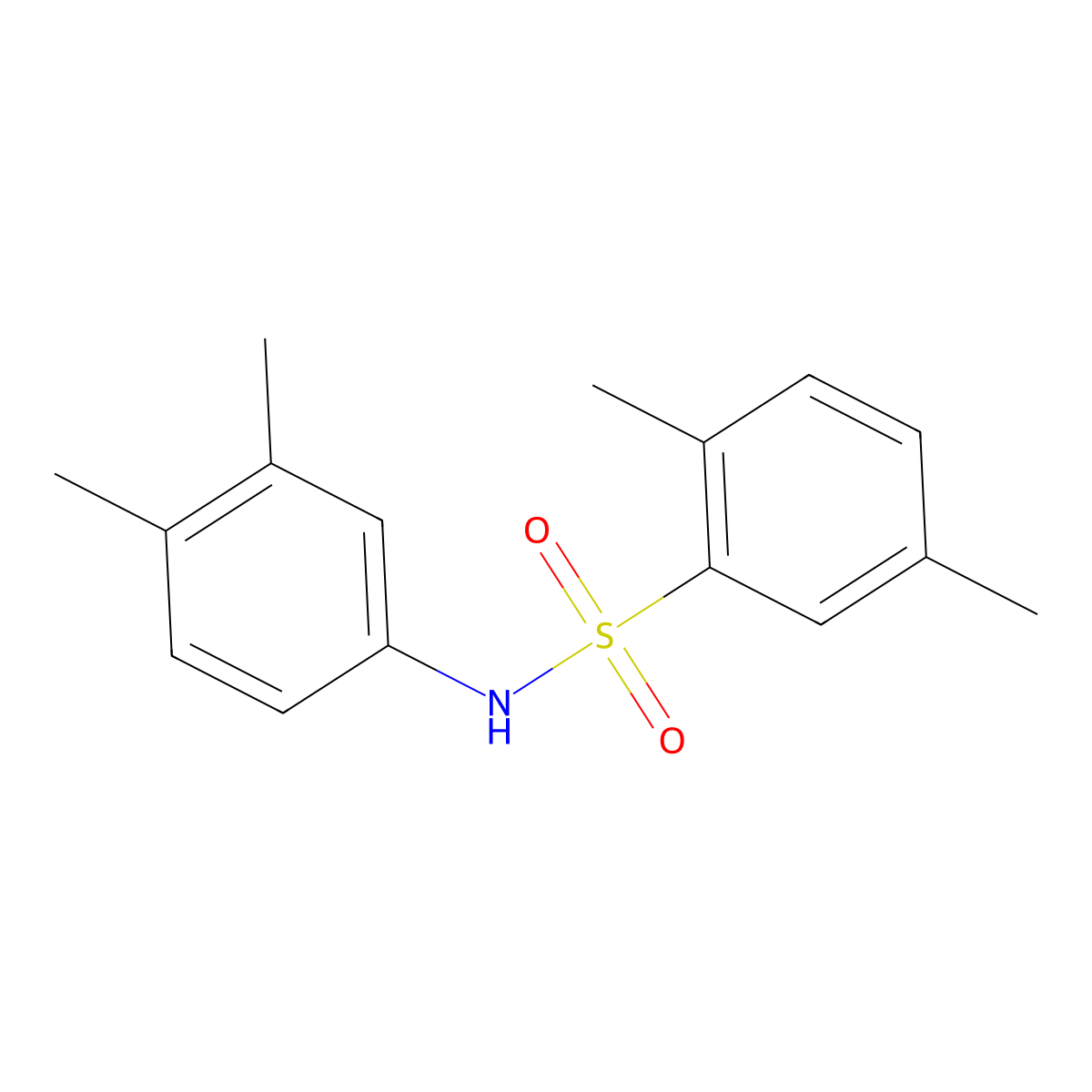 N-(3,4-dimethylphenyl)-2,5-dimethylbenzenesulfonamide molecular structure, CAS 6135-69-9
