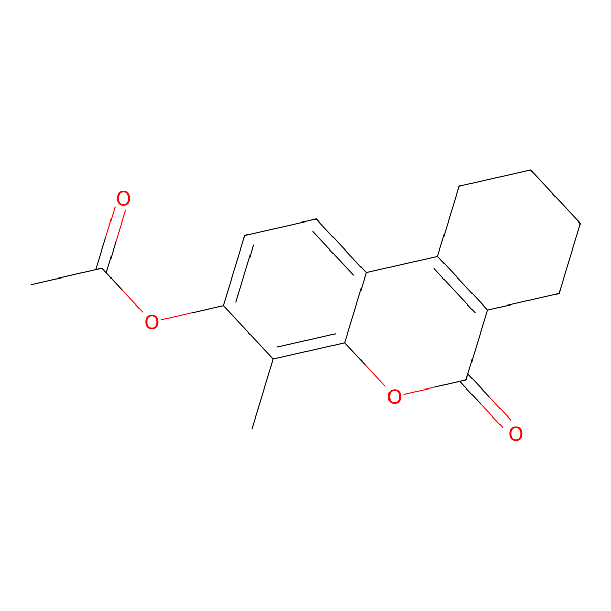 4-methyl-6-oxo-7,8,9,10-tetrahydro-6H-benzo[c]chromen-3-yl acetate molecular structure, CAS 6135-88-2