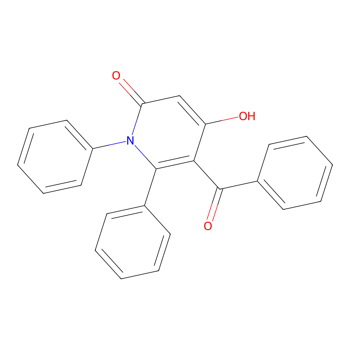 5-Benzoyl-4-hydroxy-1,6-diphenylpyridin-2(1H)-one molecular structure, CAS 61350-73-0