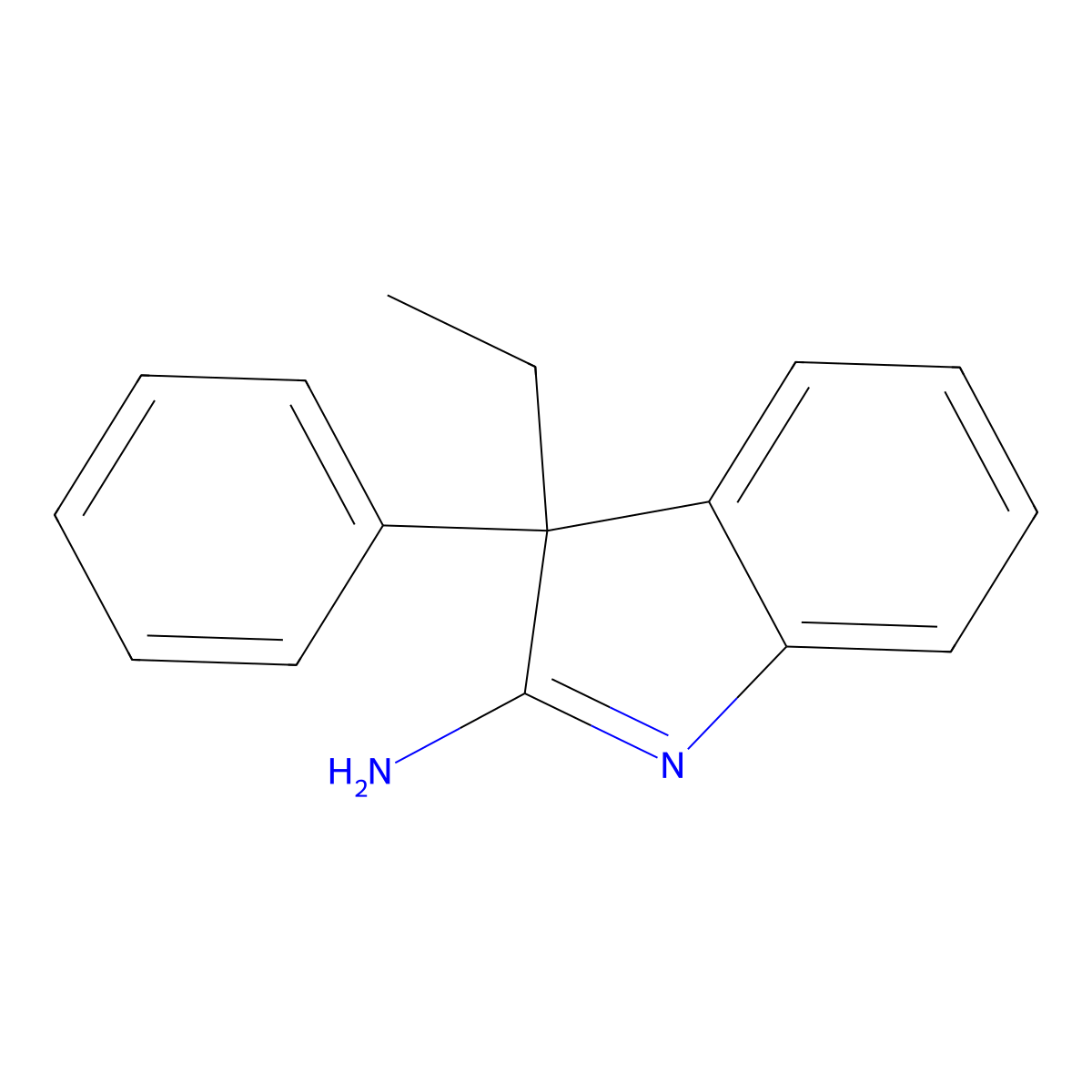 3H-Indol-2-amine, 3-ethyl-3-phenyl- molecular structure, CAS 61352-07-6