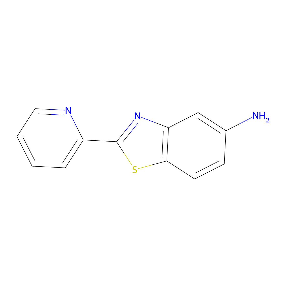 2-(Pyridin-2-yl)-5-aminobenzothiazole molecular structure, CAS 61352-24-7