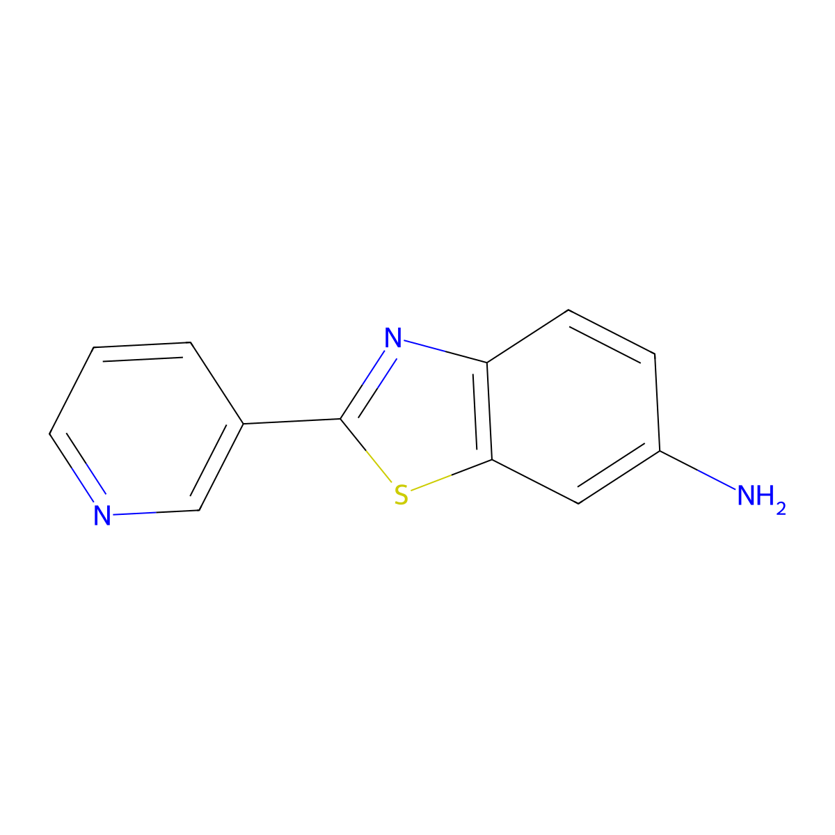 2-Pyridin-3-yl-benzothiazol-6-ylamine molecular structure, CAS 61352-28-1