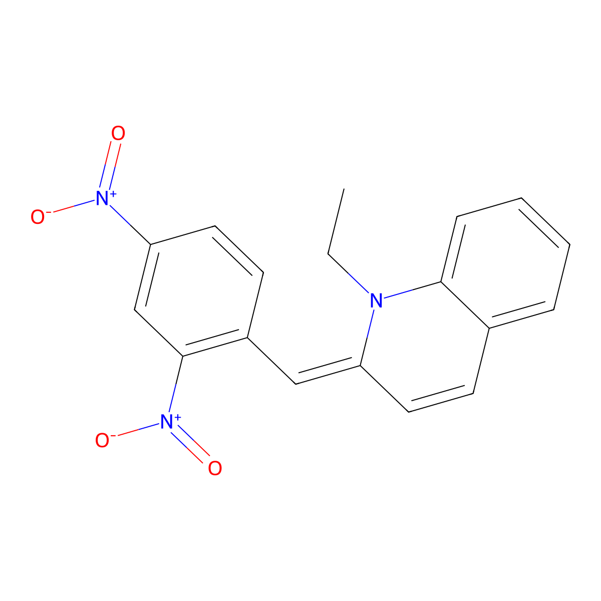 2-[(2,4-Dinitrophenyl)methylene]-1-ethyl-1,2-dihydroquinoline molecular structure, CAS 61354-93-6