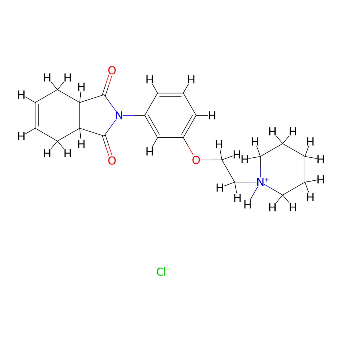 1H-Isoindole-1,3(2H)-dione, 3a,4,7,7a-tetrahydro-2-(4-(2-(1-piperidinyl)ethoxy)phenyl)-, monohydrochloride molecular structure, CAS 61356-04-5