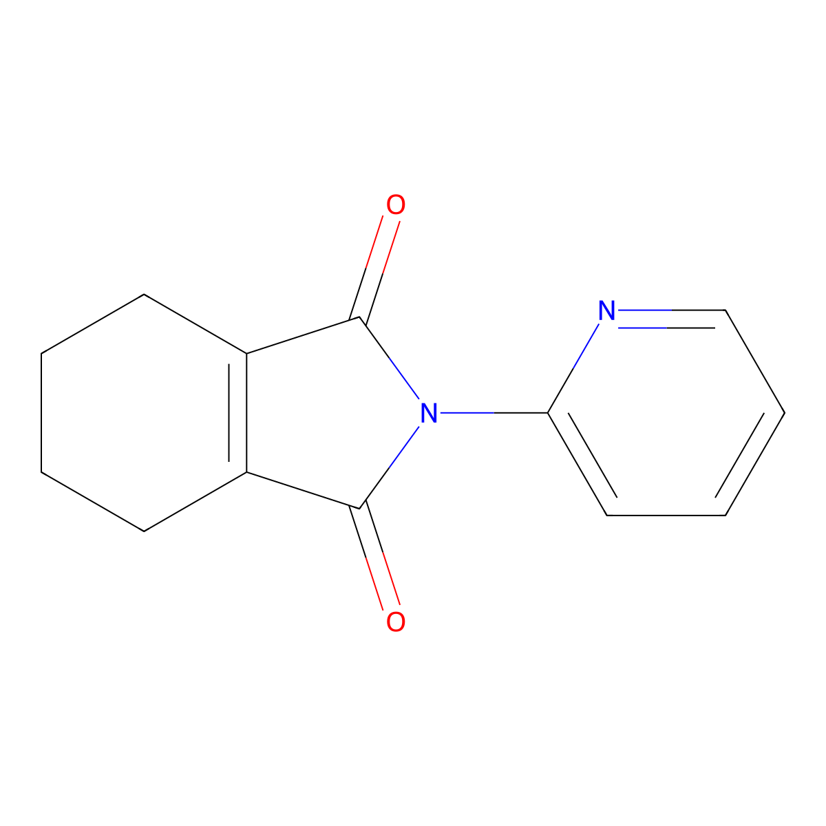 1H-Isoindole-1,3(2H)-dione, 4,5,6,7-tetrahydro-2-(2-pyridinyl)- molecular structure, CAS 61356-07-8