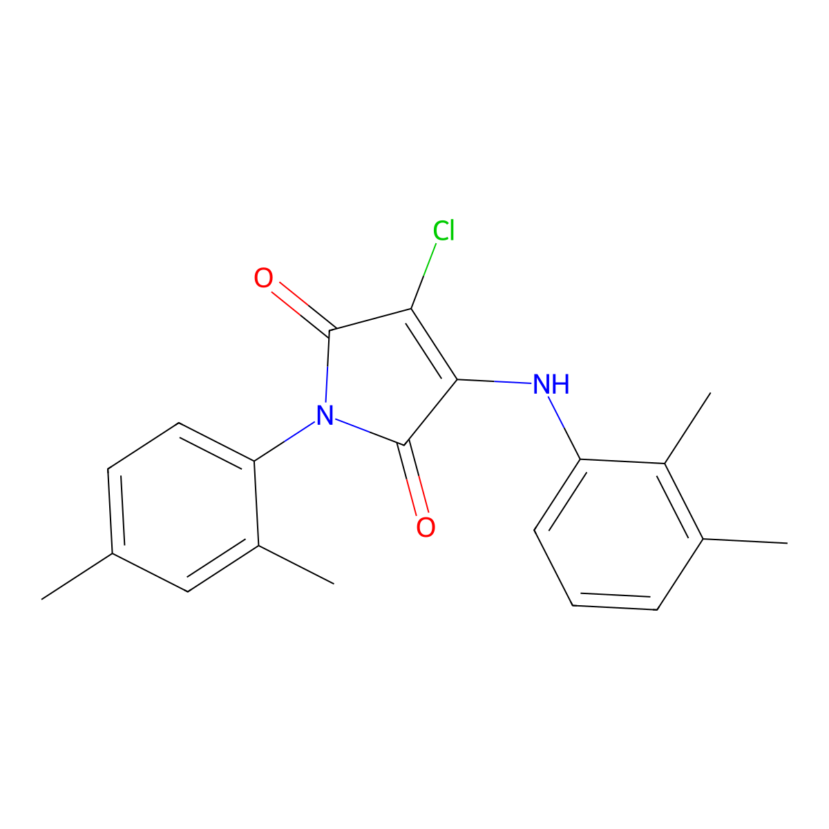 3-Chloro-4-(2,3-dimethylanilino)-1-(2,4-dimethylphenyl)-1H-pyrrole-2,5-dione molecular structure, CAS 6136-06-7