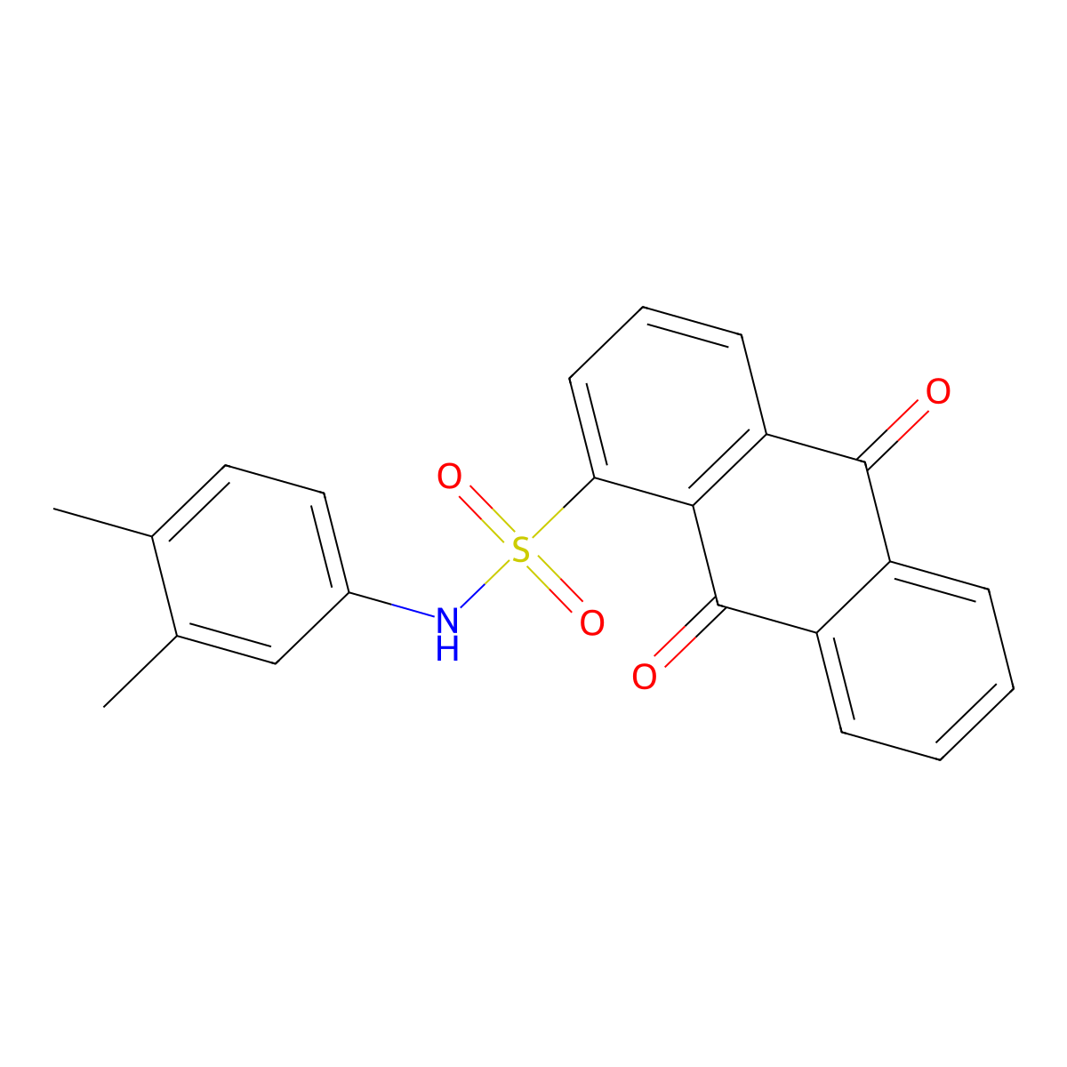 N-(3,4-Dimethylphenyl)-9,10-dioxo-9,10-dihydroanthracene-1-sulfonamide molecular structure, CAS 6136-07-8