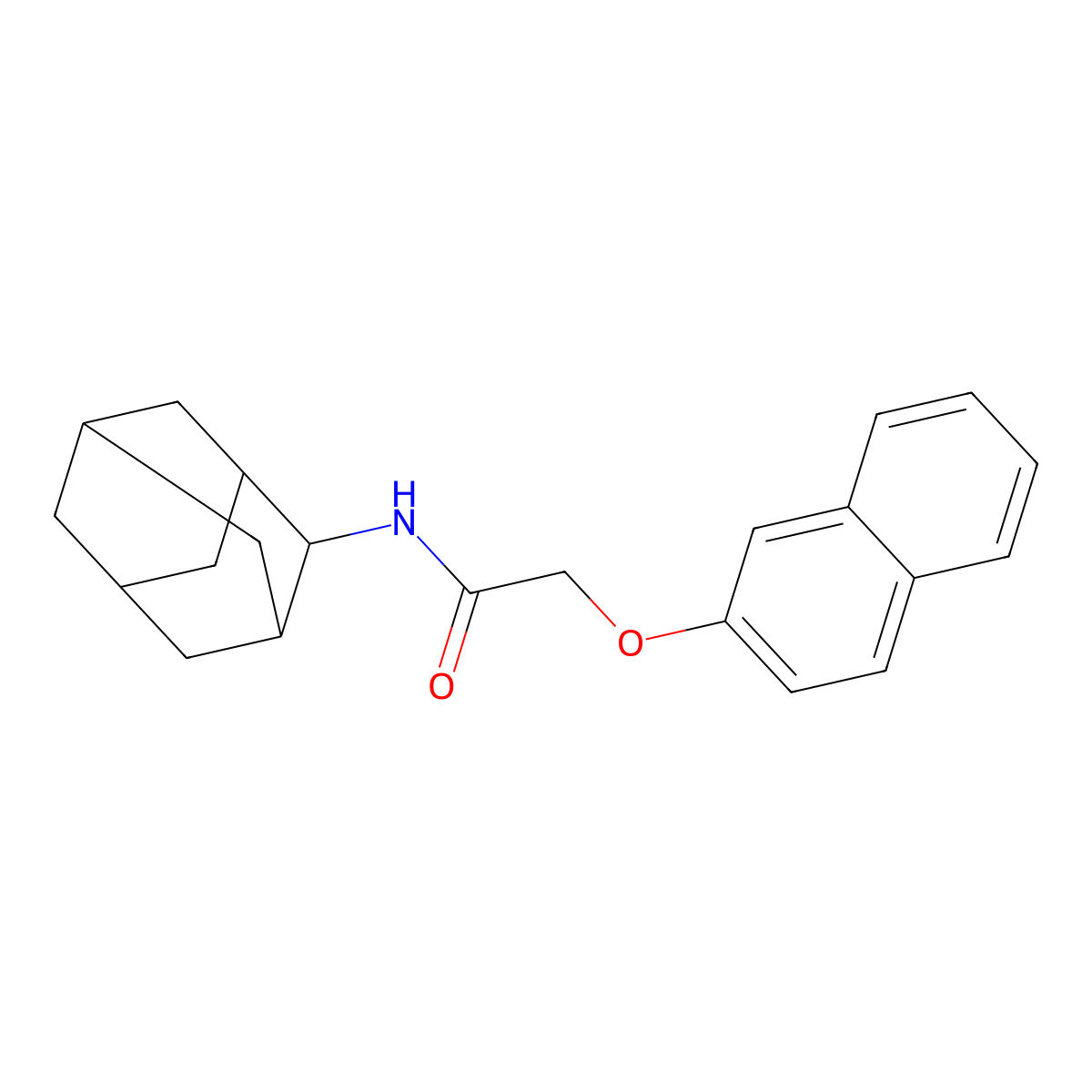 N-(Adamantan-2-yl)-2-(naphthalen-2-yloxy)acetamide molecular structure, CAS 6136-27-2