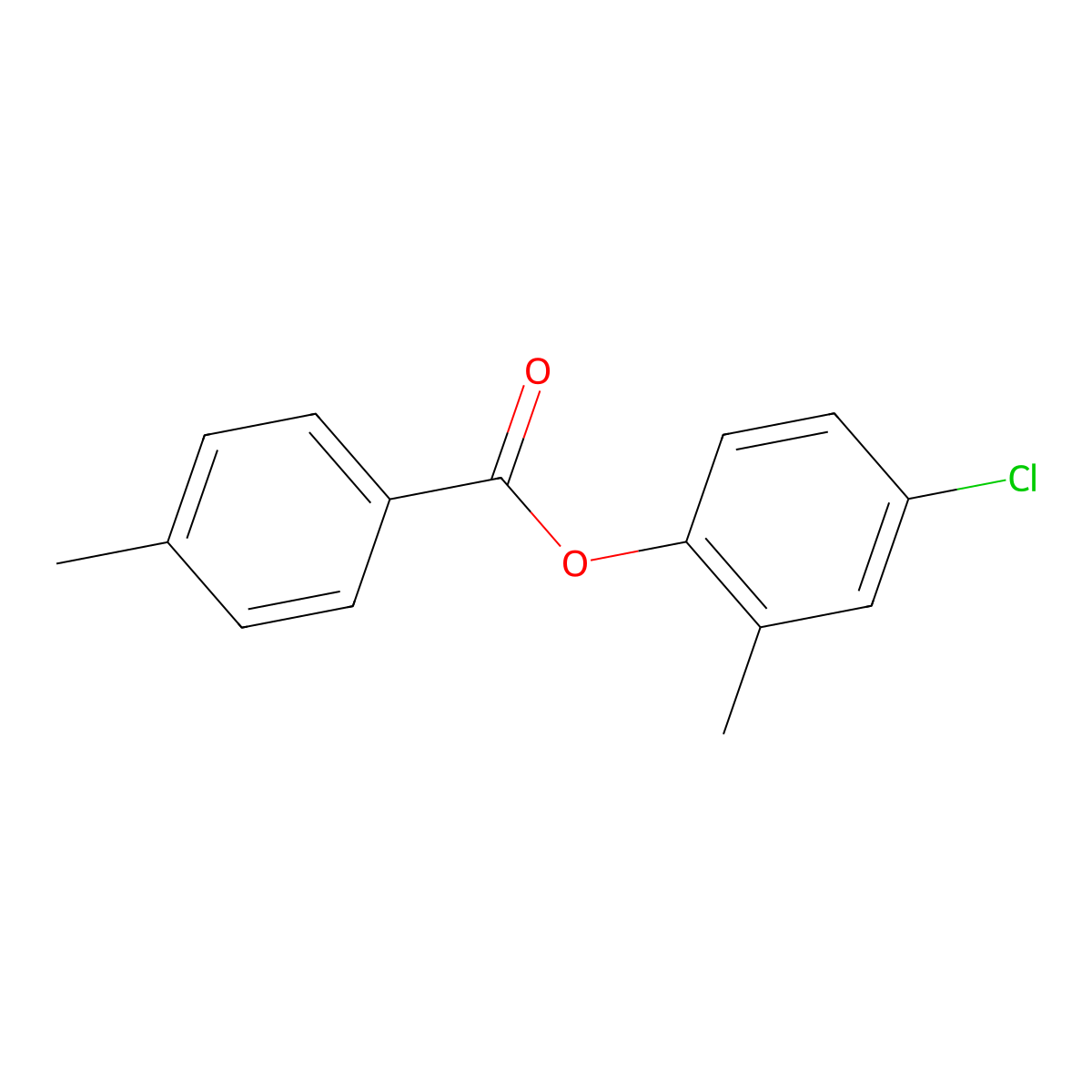 4-Chloro-2-methylphenyl 4-methylbenzoate molecular structure, CAS 6136-30-7