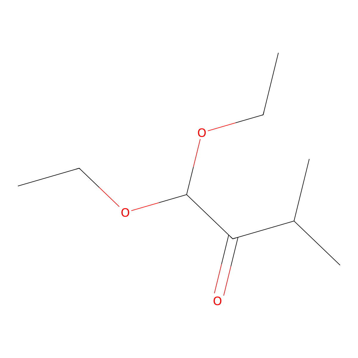1,1-Diethoxy-3-methylbutan-2-one molecular structure, CAS 6136-94-3
