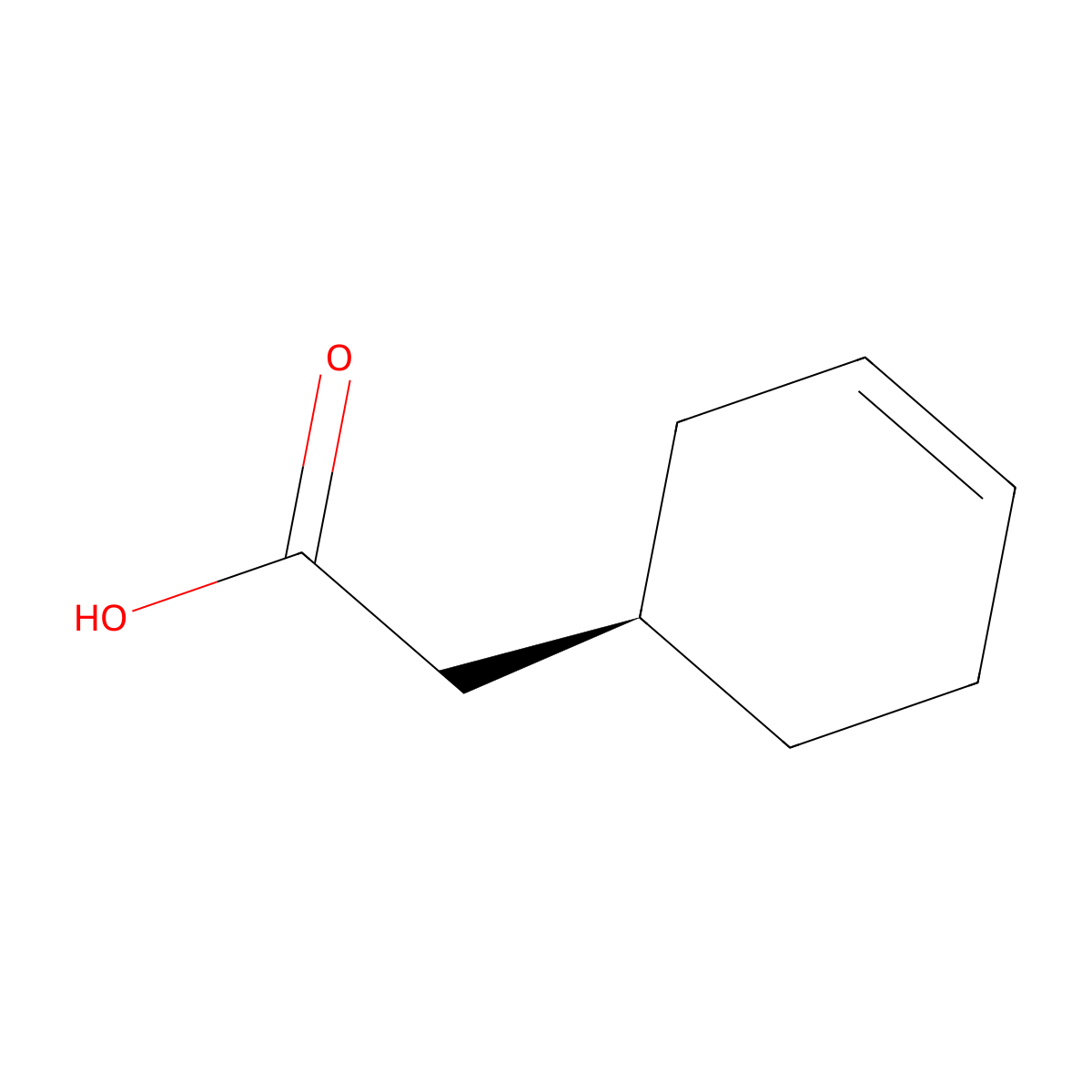 2-((1R)-cyclohex-3-en-1-yl)acetic acid molecular structure, CAS 61362-44-5